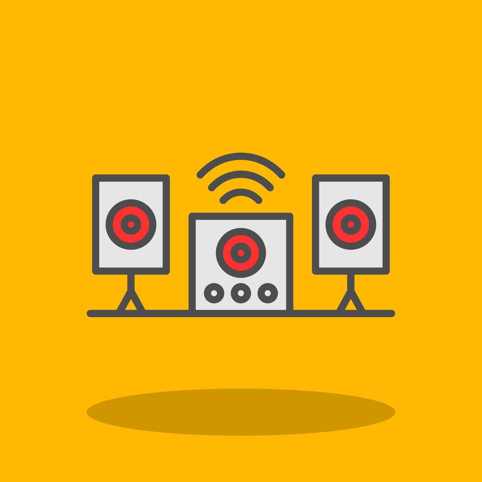 Audio System Filled Shadow Icon vector