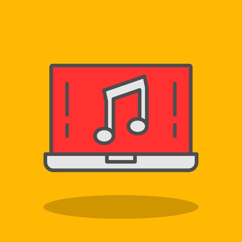 Music Filled Shadow Icon vector