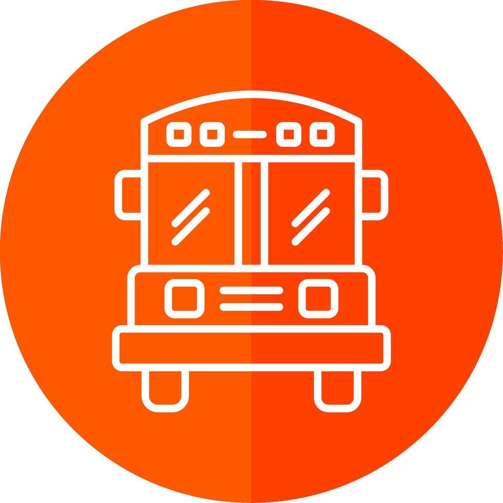 School Bus Line Red Circle Icon vector