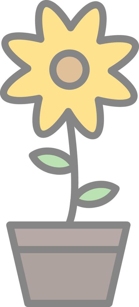 Flower Line Filled Light Icon vector