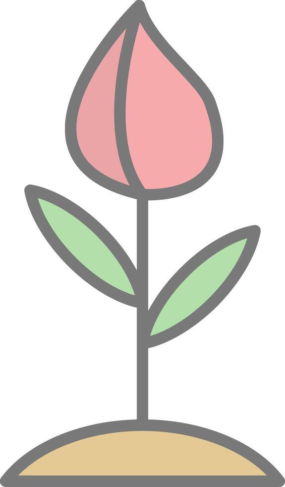 Flower Bud Line Filled Light Icon vector