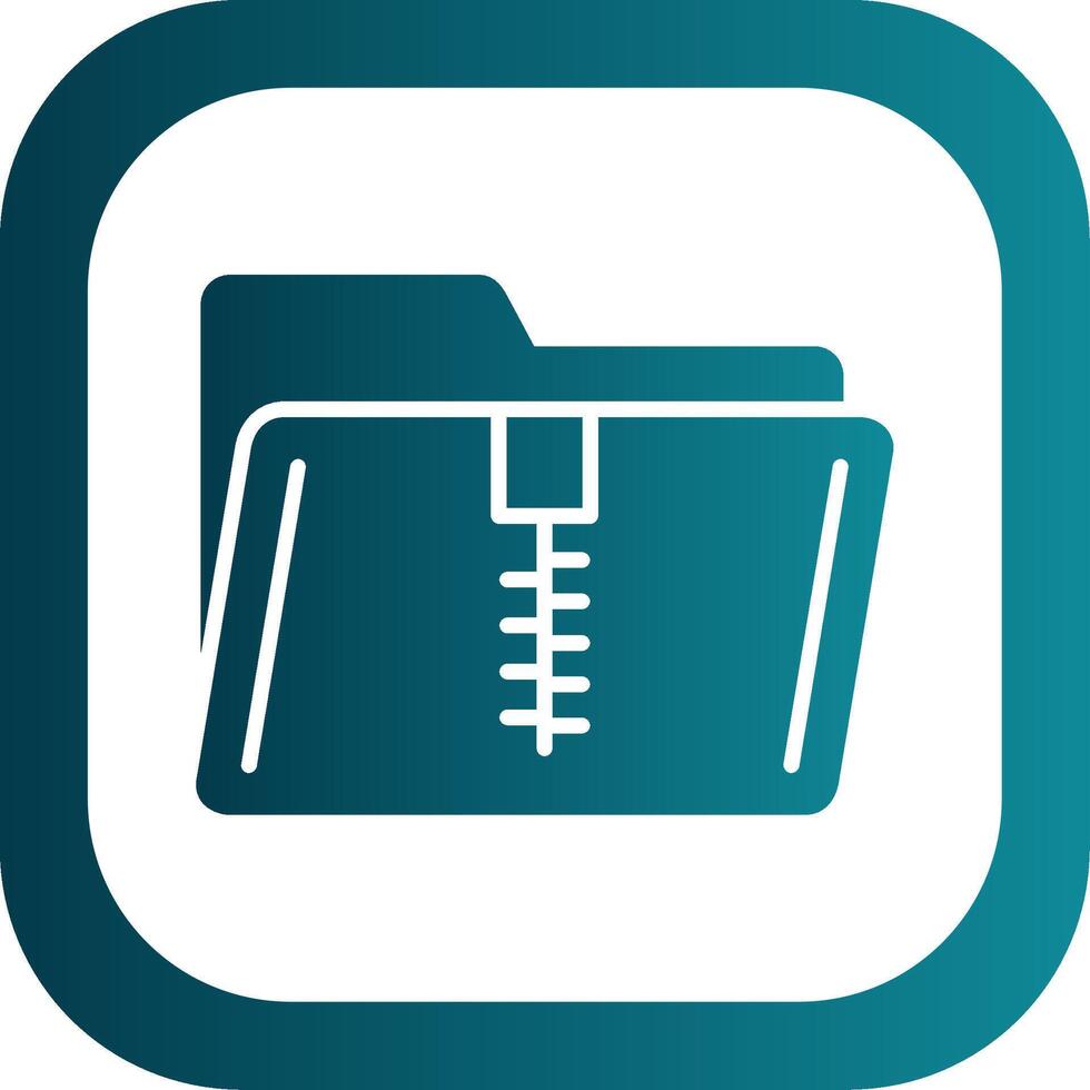 Zip Folder Glyph Gradient Corner Icon vector
