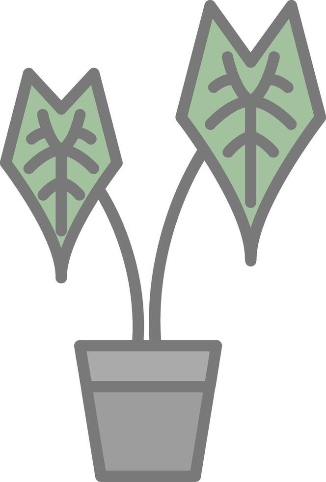 Alocasia Line Filled Light Icon vector