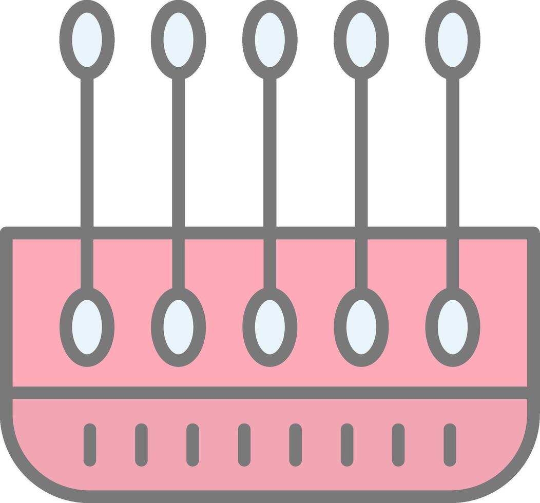 Cotton Buds Line Filled Light Icon vector