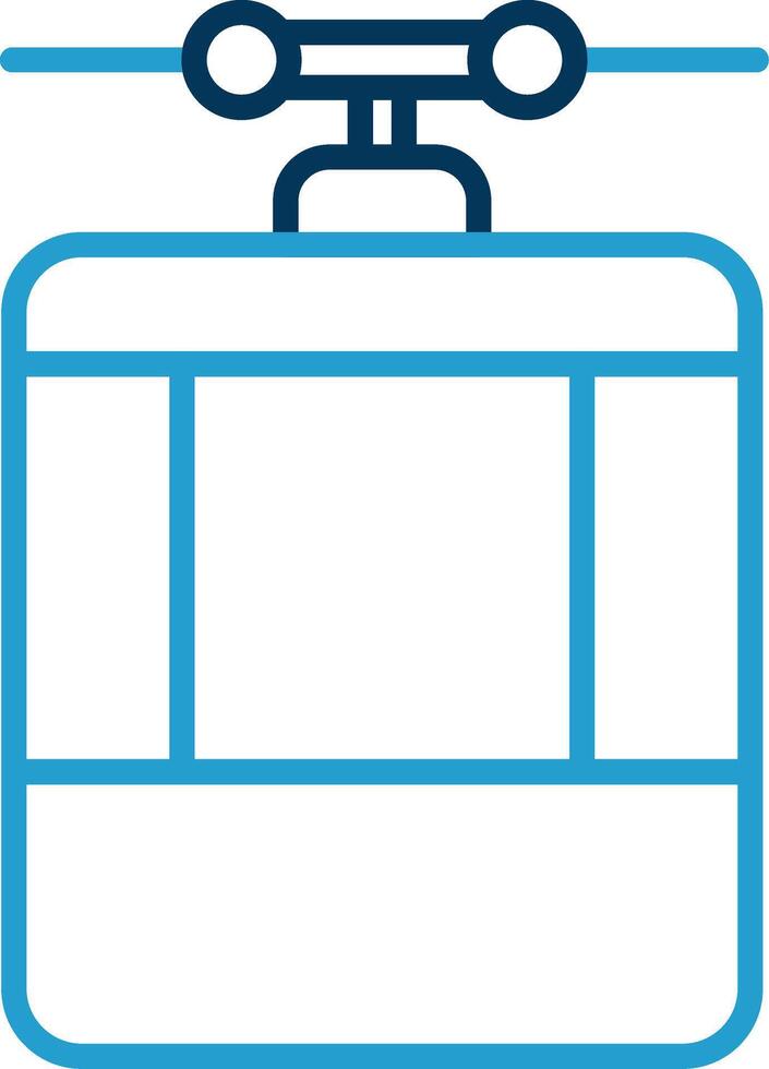 Cable Car Line Blue Two Color Icon vector