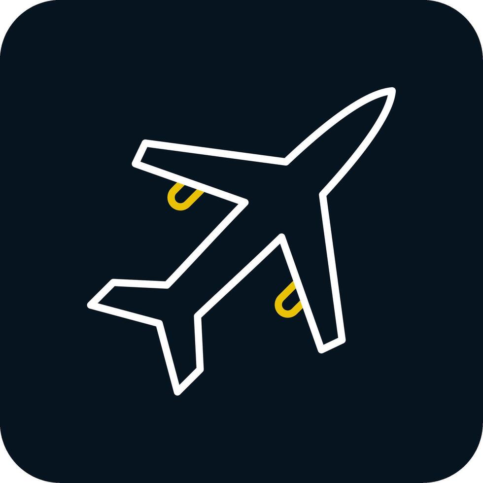 Old Plane Line Red Circle Icon vector