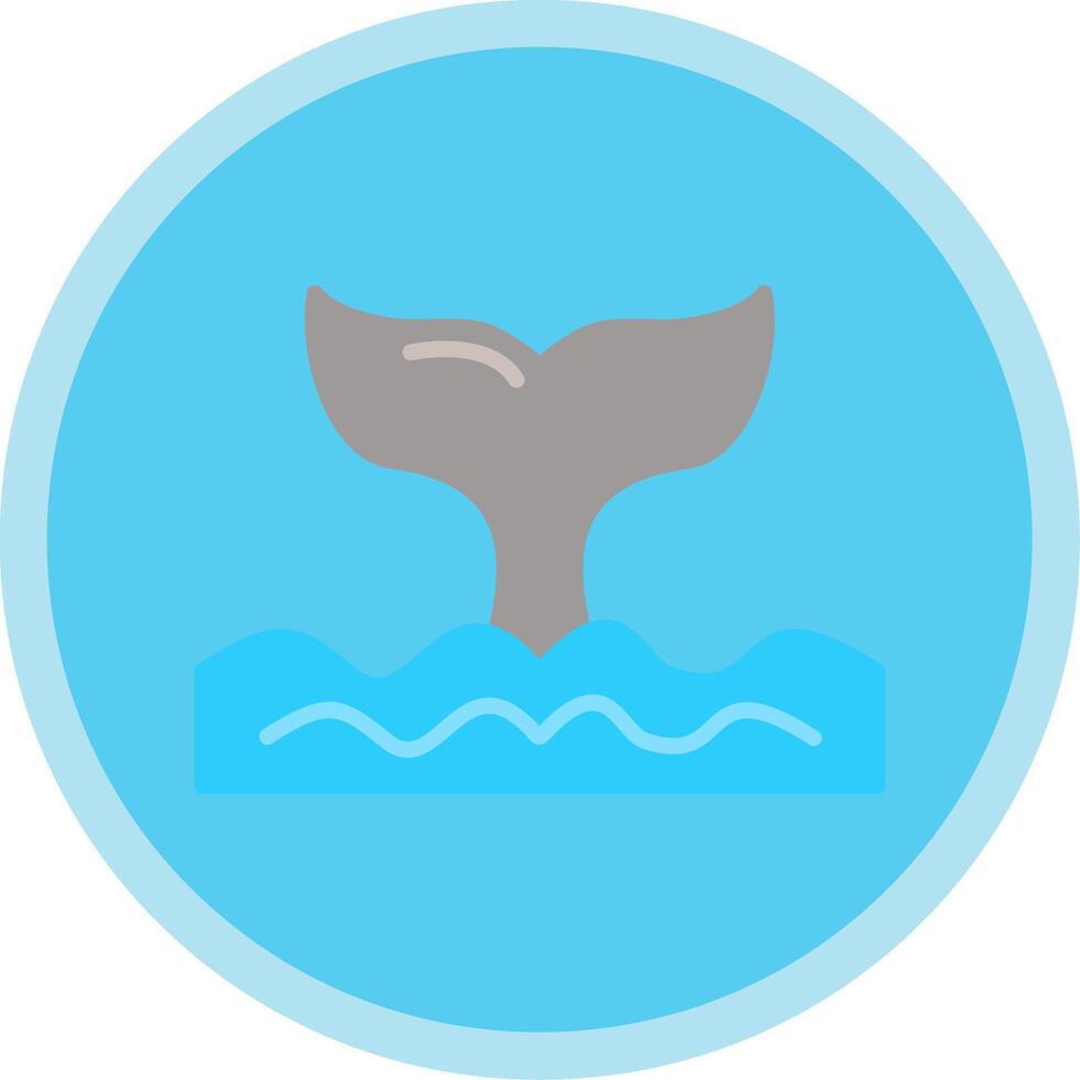 Whale Flat Multi Circle Icon vector