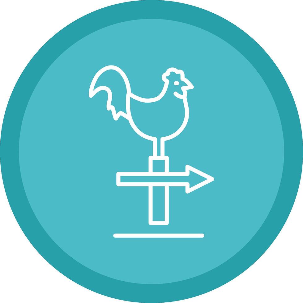 Chicken Line Multi Circle Icon vector