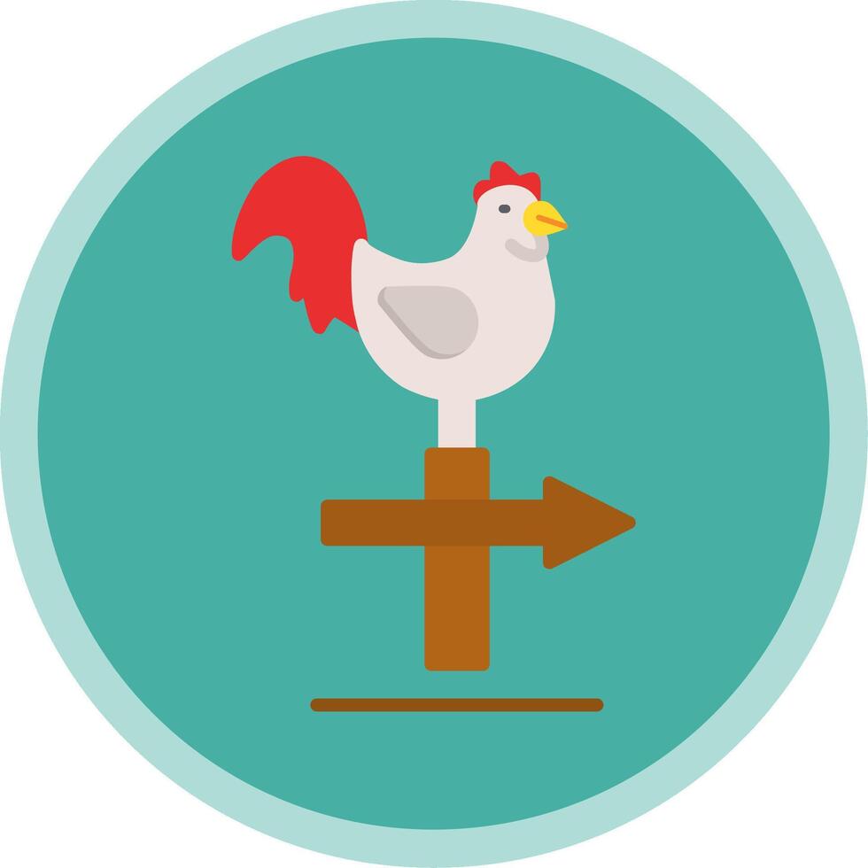 Chicken Flat Multi Circle Icon vector