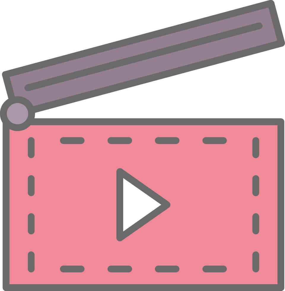 Clapperboard Line Filled Light Icon vector