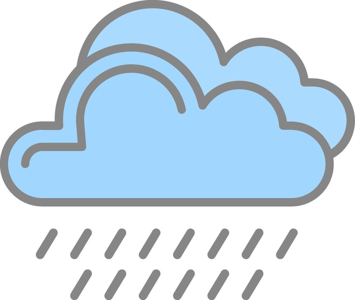 Rain Line Filled Light Icon vector