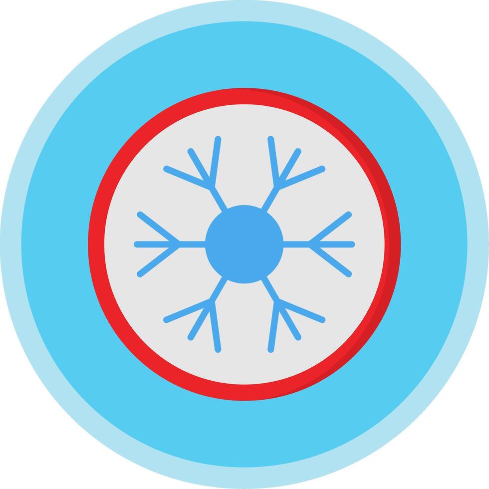 Snowflake Flat Multi Circle Icon vector