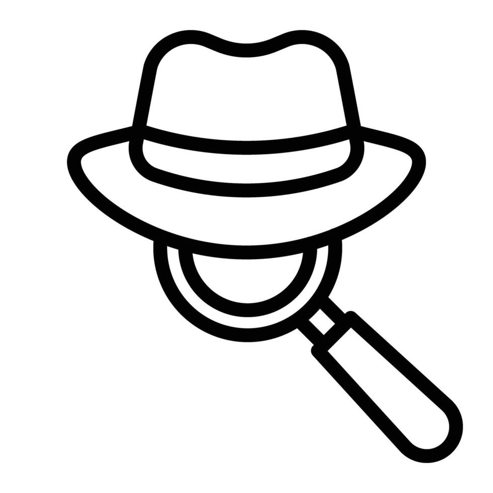 detective sombrero línea icono diseño vector