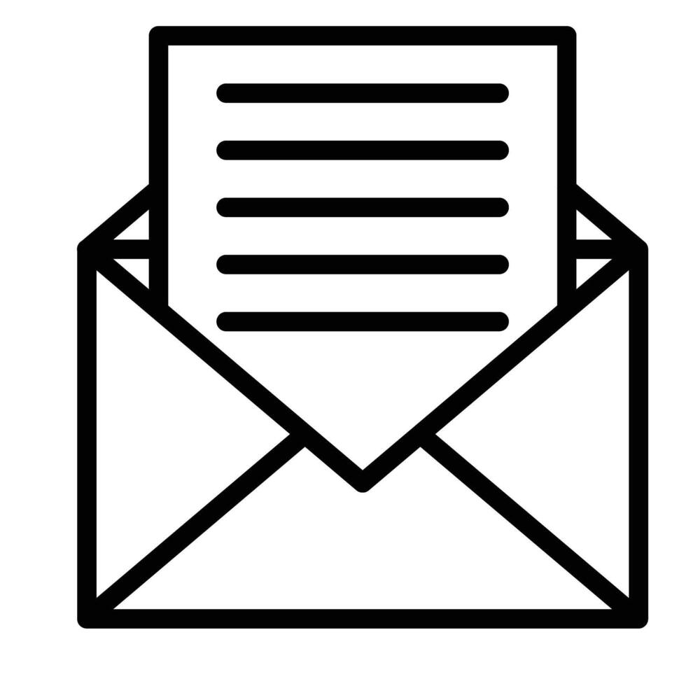 Open Email Line Icon Design vector
