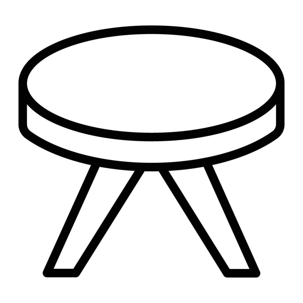 Round Table Line Icon Design vector