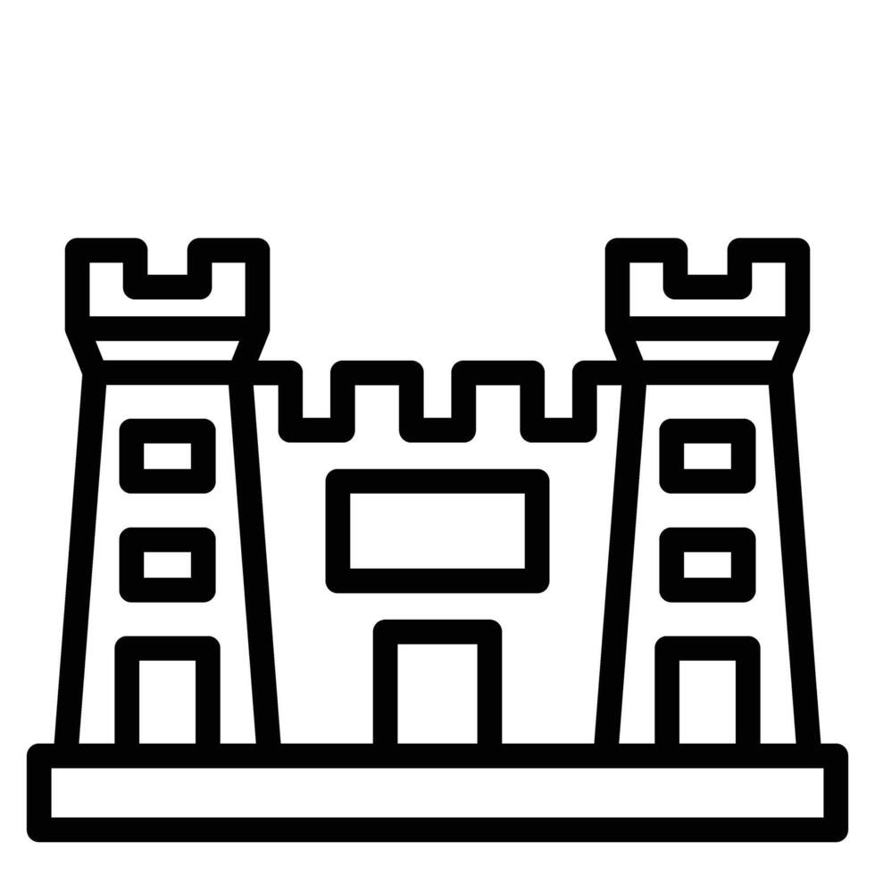Sand Castle Line Icon Design vector