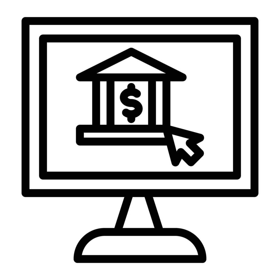 Internet Banking Line Icon Design vector