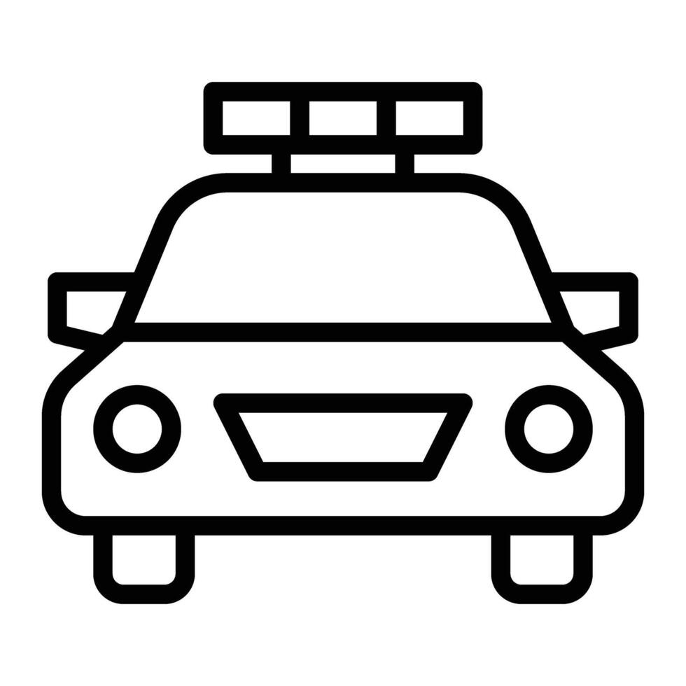 Police Car Line Icon Design vector