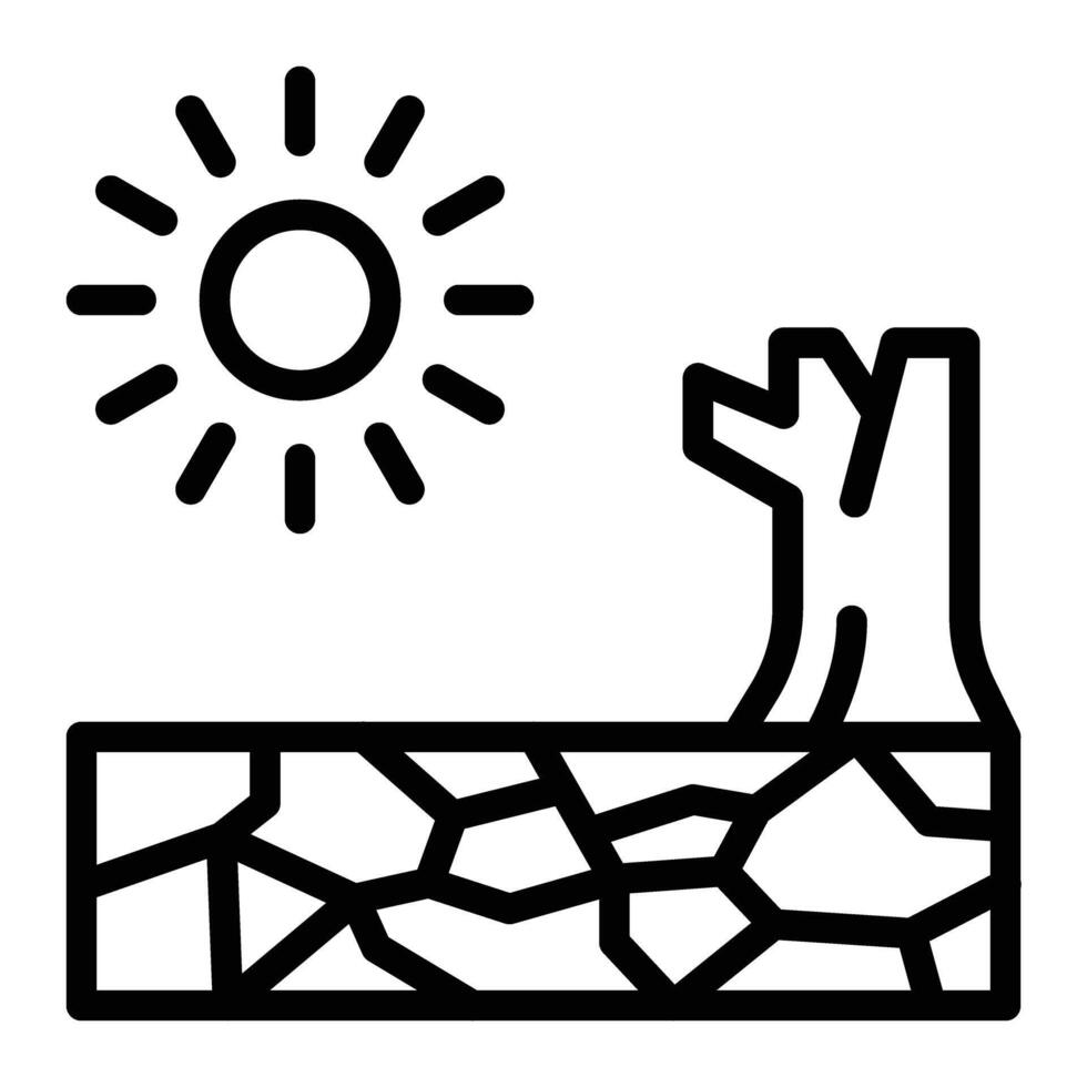 Drought Line Icon Design vector