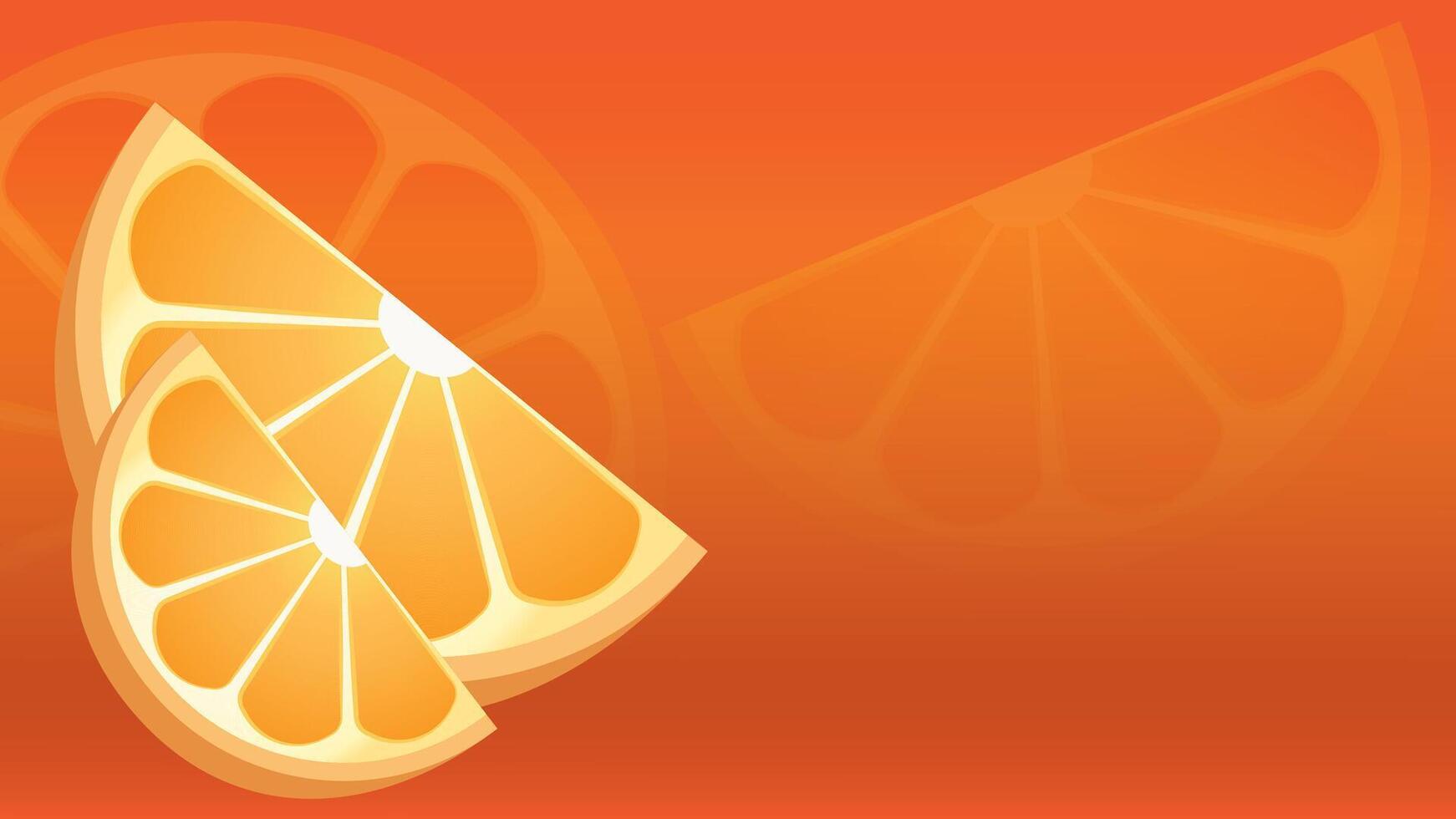 Floating background image of orange slices.Applicable for advertising. vector