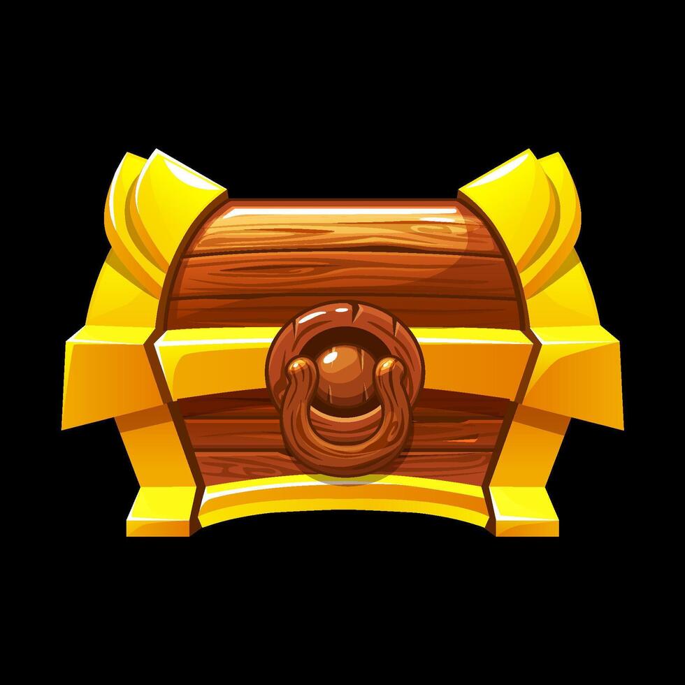 Wooden chest. Illustration isolated. vector