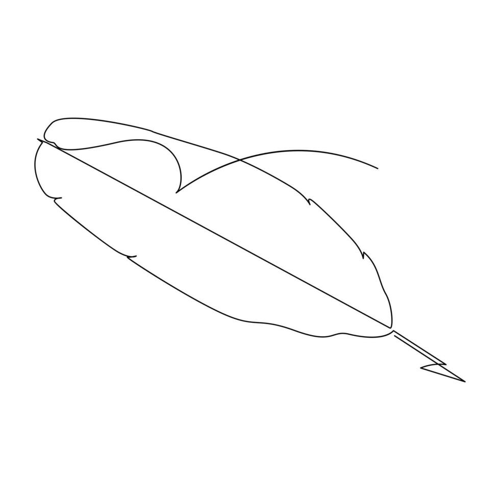 Leaf Continuous single one line drawing illustration art design vector