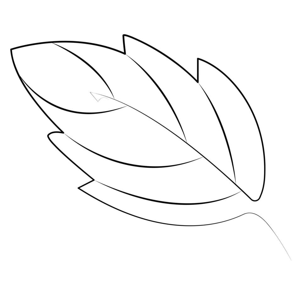 Leaf Continuous single one line drawing illustration art design vector