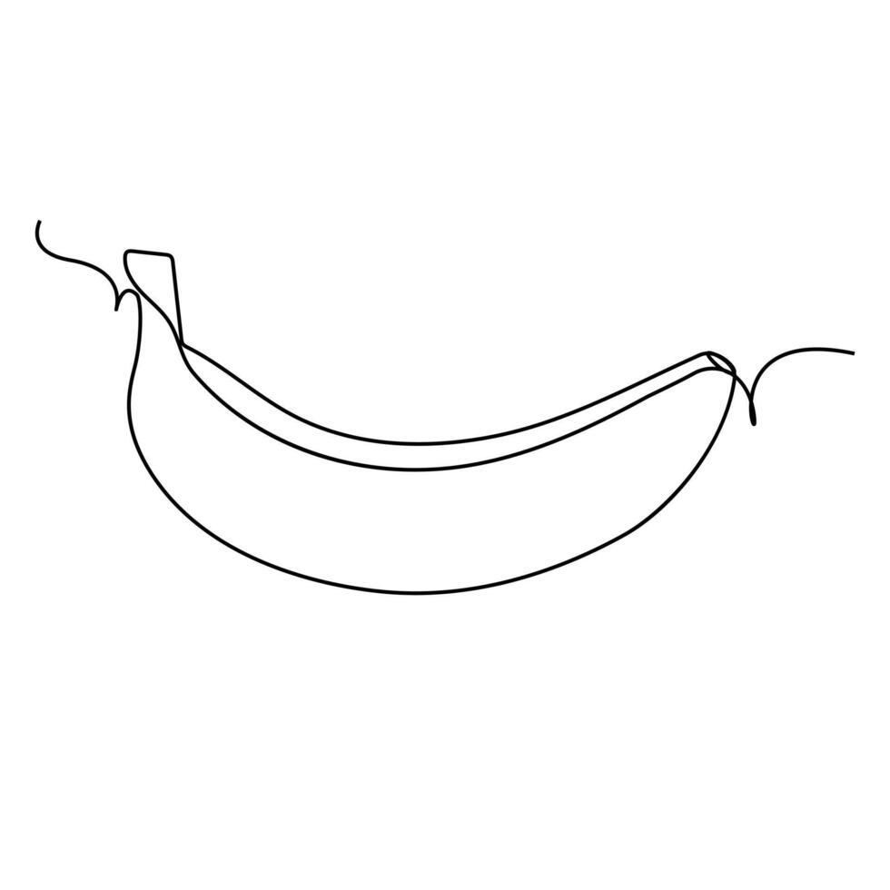 Healthy organic banana fruits continuous single one line drawing art design. vector