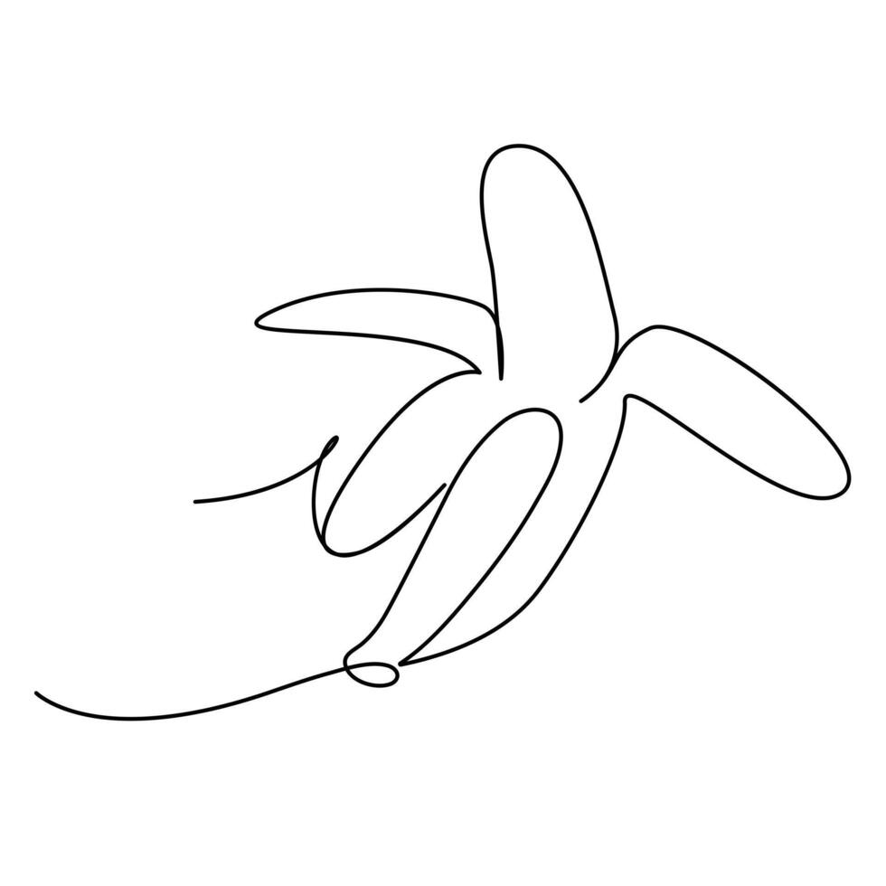 Healthy organic banana fruits continuous single one line drawing art design. vector