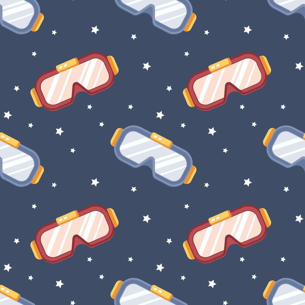 Seamless pattern from virtual reality glasses. Background of futuristic glasses. Print vector