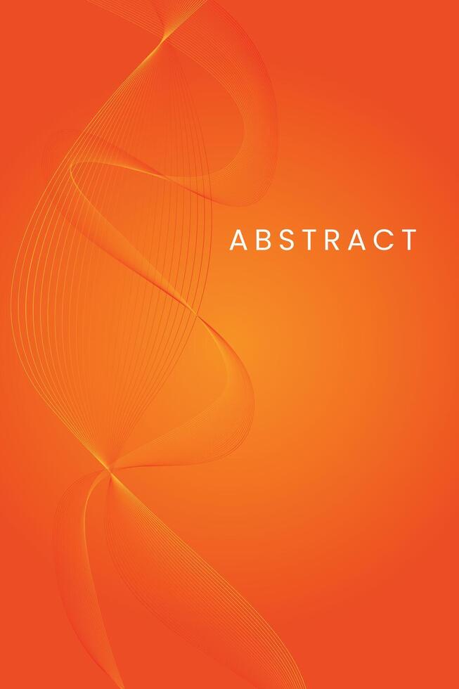 Orange yellow abstract background with abstract waves. Futuristic technology concept. vector
