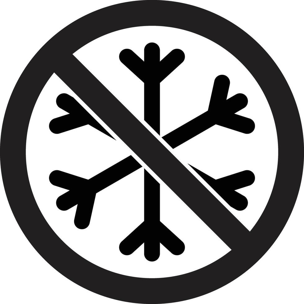 Do not freeze icon isolated on white background . No freezing icon vector