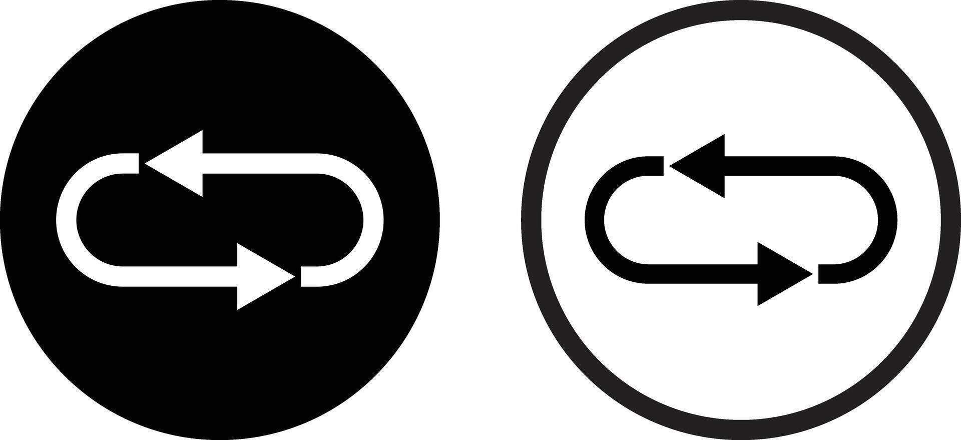 Swap icon set in two styles isolated on white background . Repeat icon . Refresh icon . illustration vector