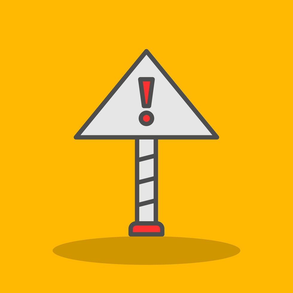 Caution Filled Shadow Icon vector