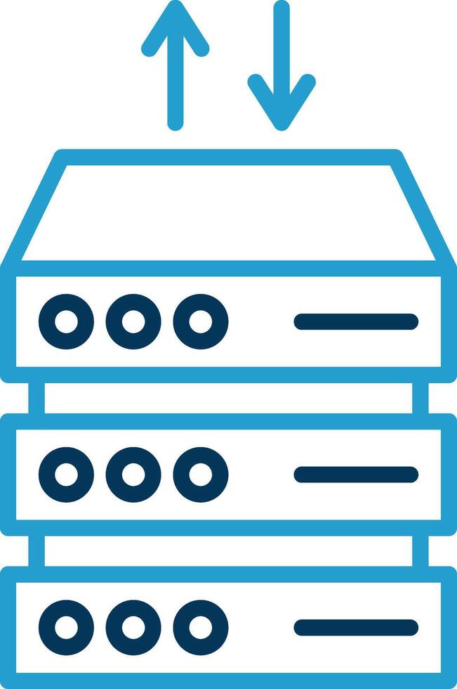 Data Center Line Blue Two Color Icon vector