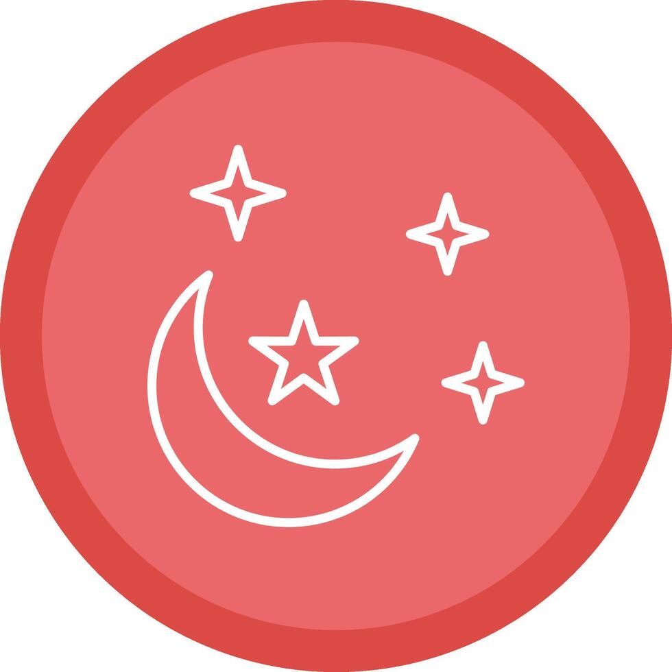 Moon Line Multi Circle Icon vector