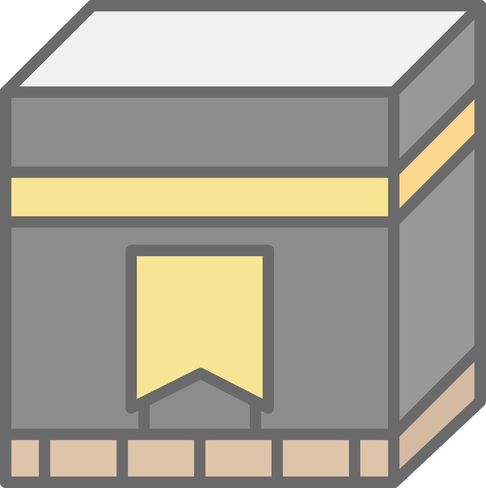 Kaaba Line Filled Light Icon vector