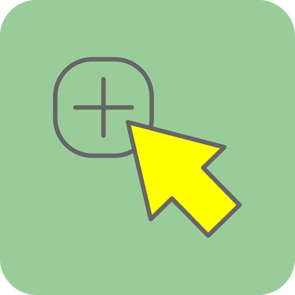 Mouse Cursor Filled Yellow Icon vector