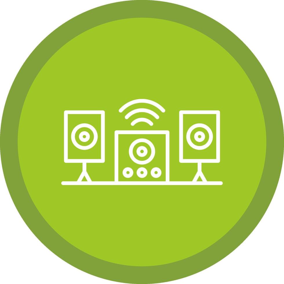 Audio System Line Multi Circle Icon vector