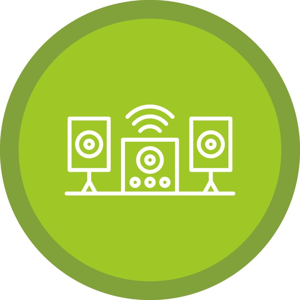 Audio System Line Multi Circle Icon vector