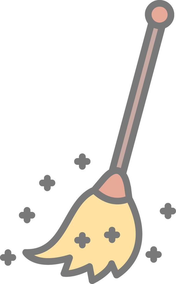 Broom Line Filled Light Icon vector