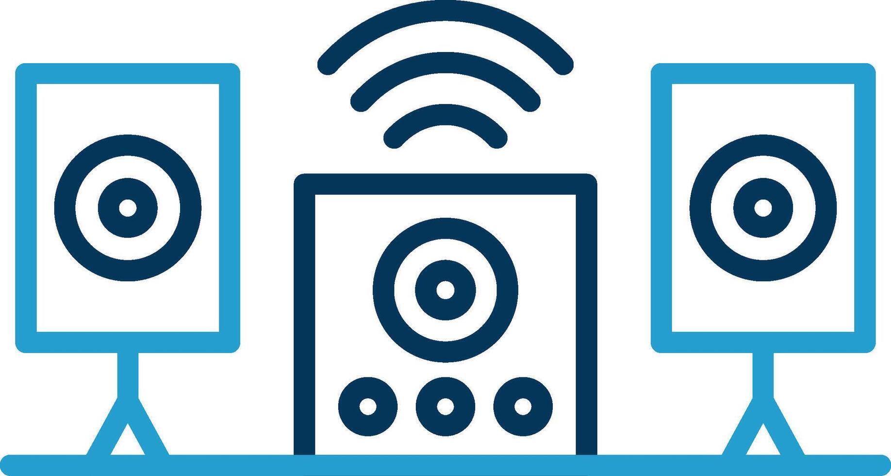 Audio System Line Blue Two Color Icon vector