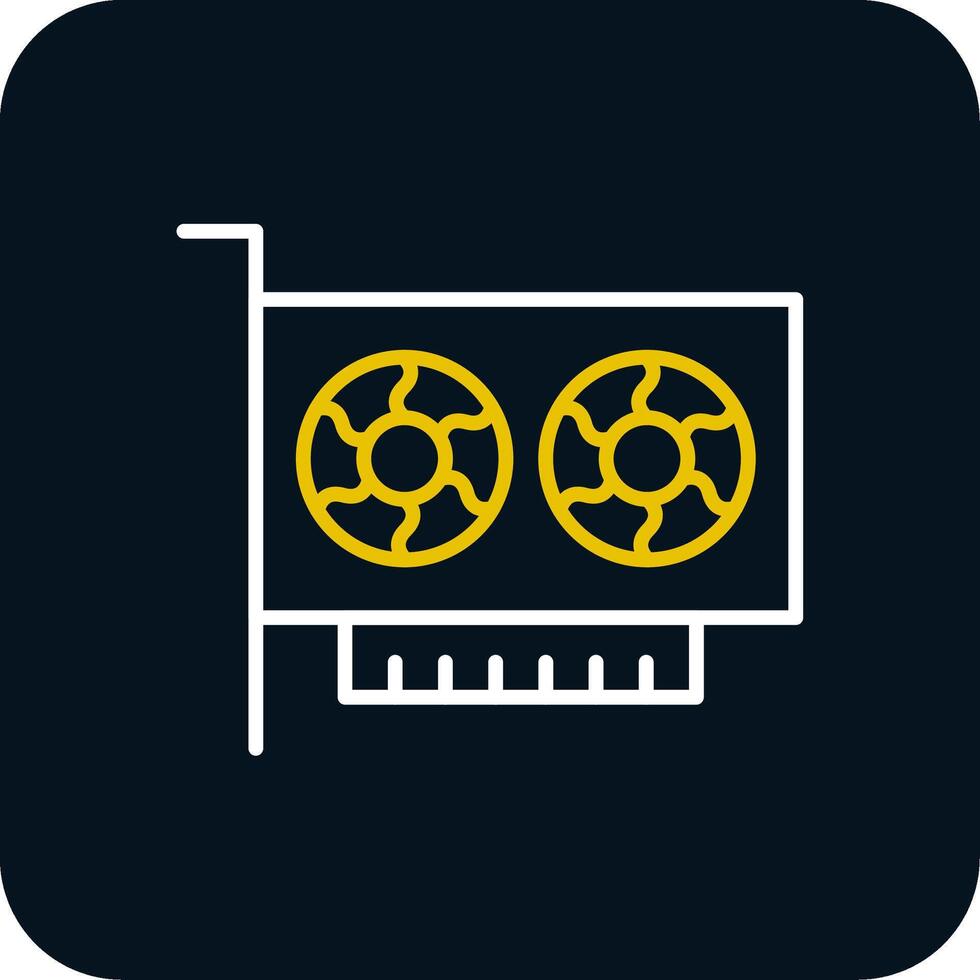 Gpu Line Red Circle Icon vector