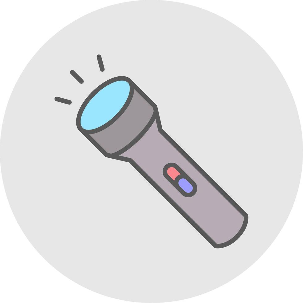 Torch Line Filled Light Icon vector