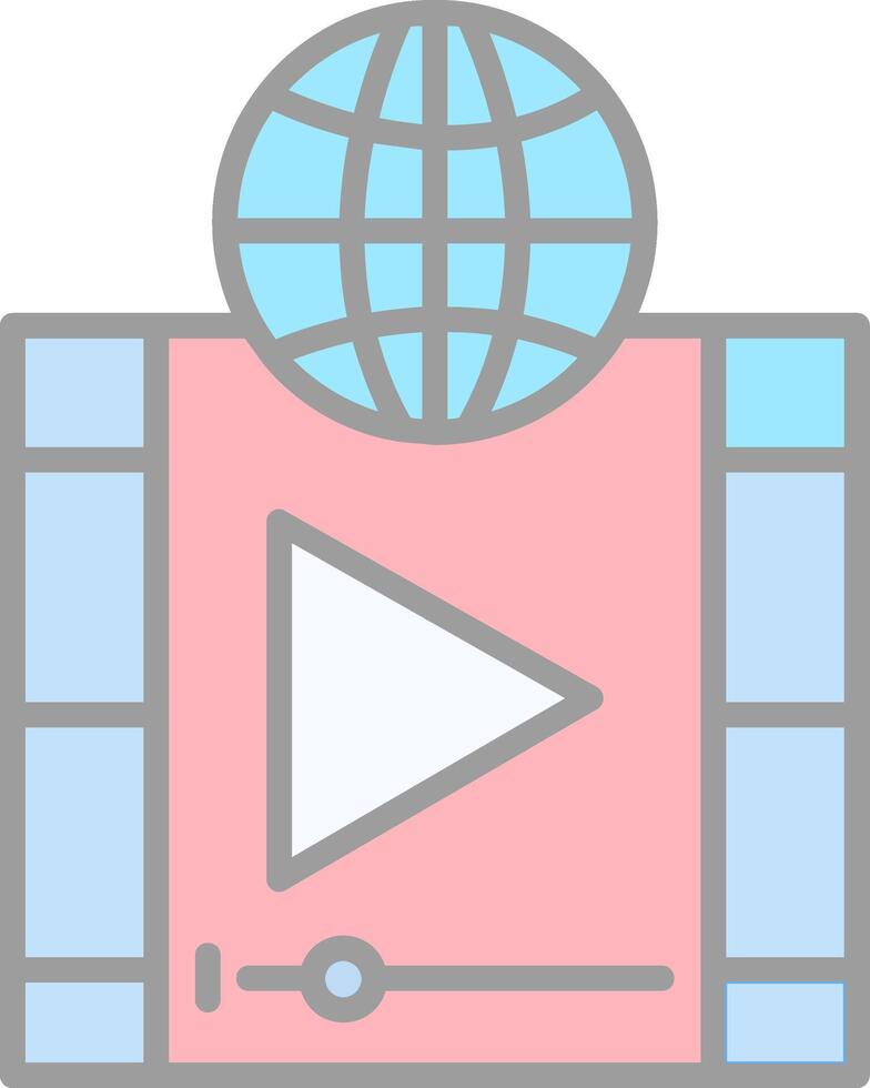 Advertising Line Filled Light Icon vector