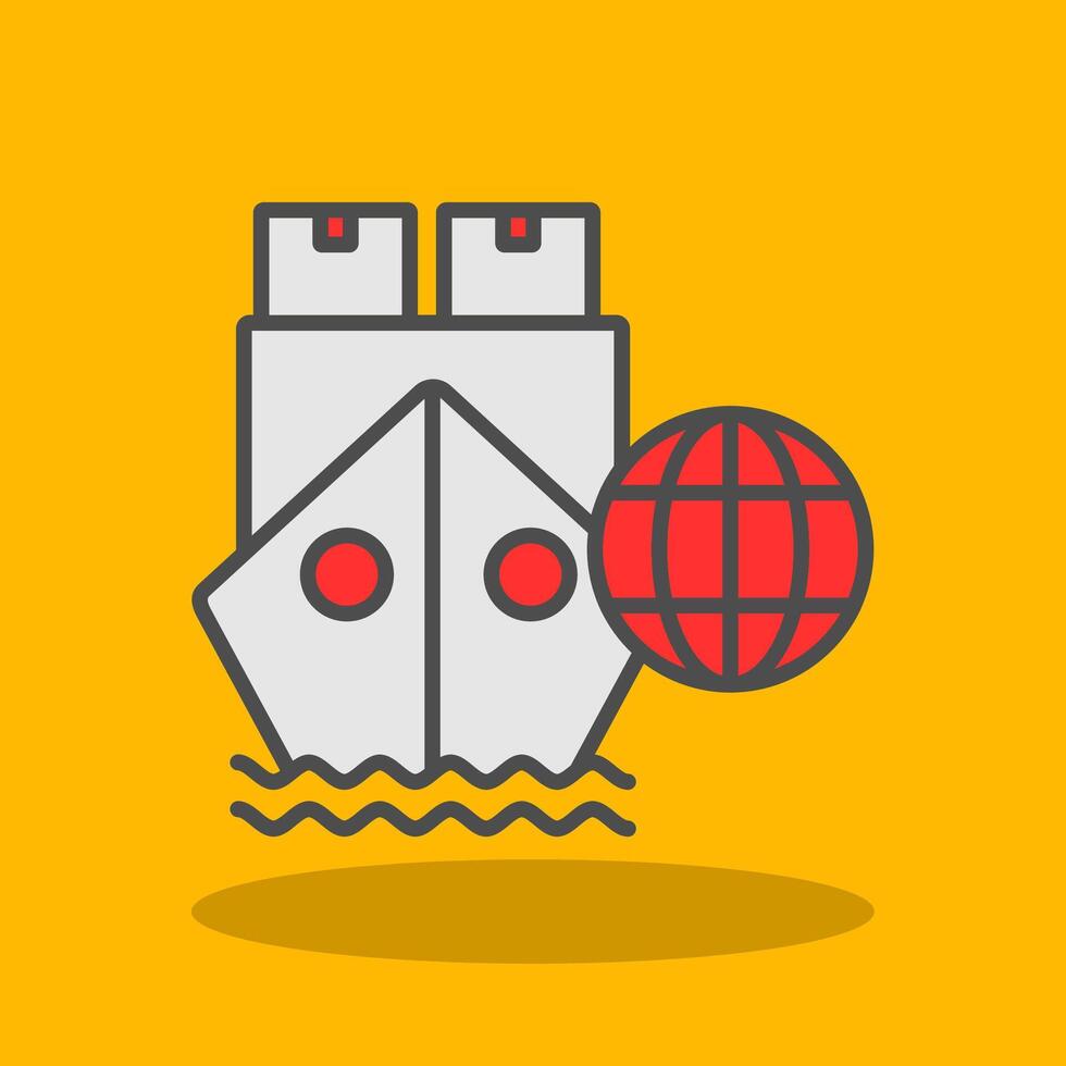 International Delivery Filled Shadow Icon vector
