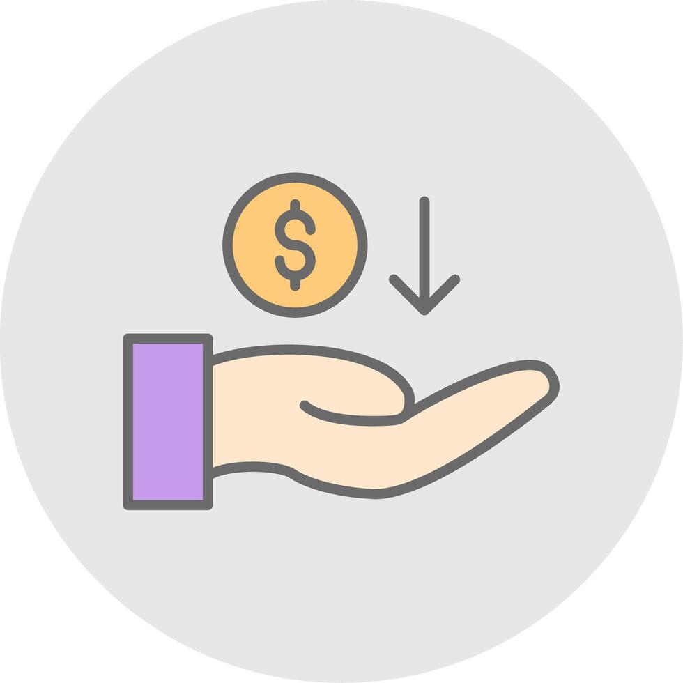 Recieve Money Line Filled Light Icon vector
