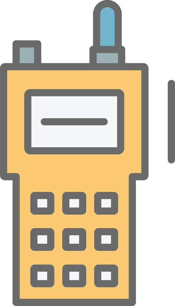 Walkie Talkie Line Filled Light Icon vector