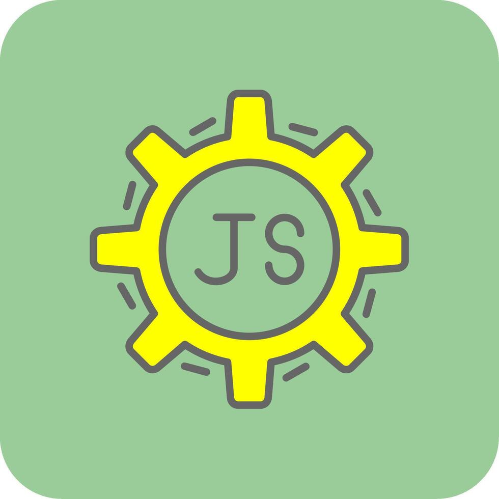 javascript lleno amarillo icono vector