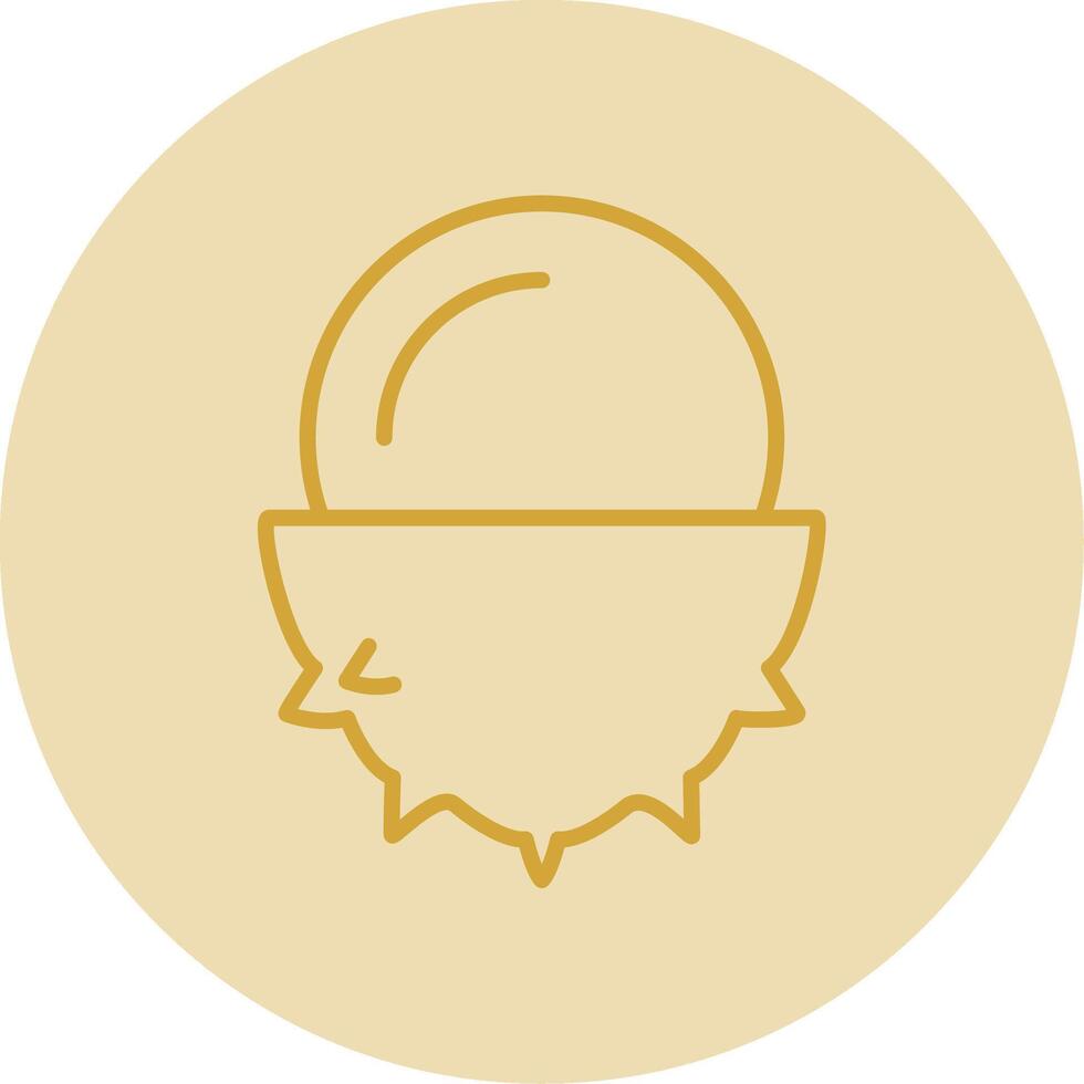 Lychee Line Yellow Circle Icon vector